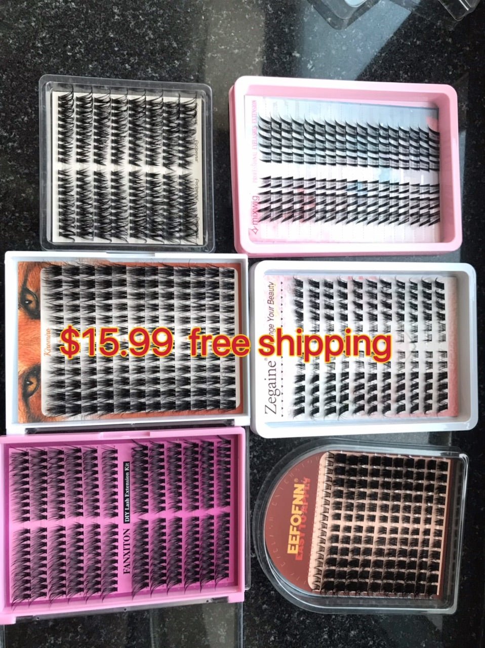 $15.99 for 6 packs lashes