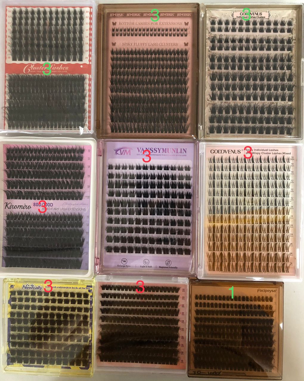 106 packs of lashes + 40 bond & seal + 40 tweezers