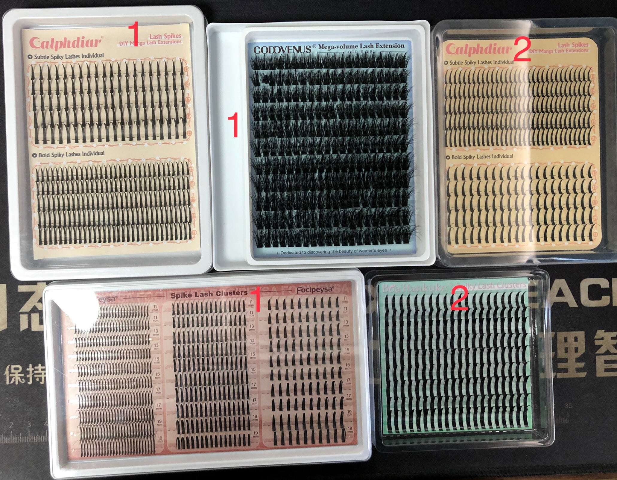 106 packs of lashes + 40 bond & seal + 40 tweezers