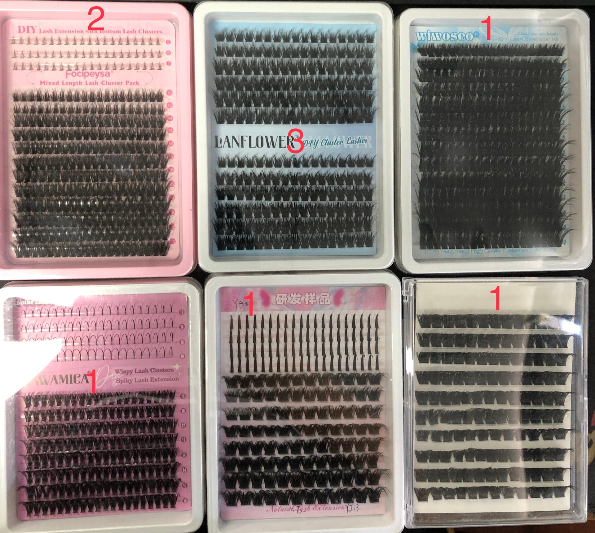 106 packs of lashes + 40 bond & seal + 40 tweezers