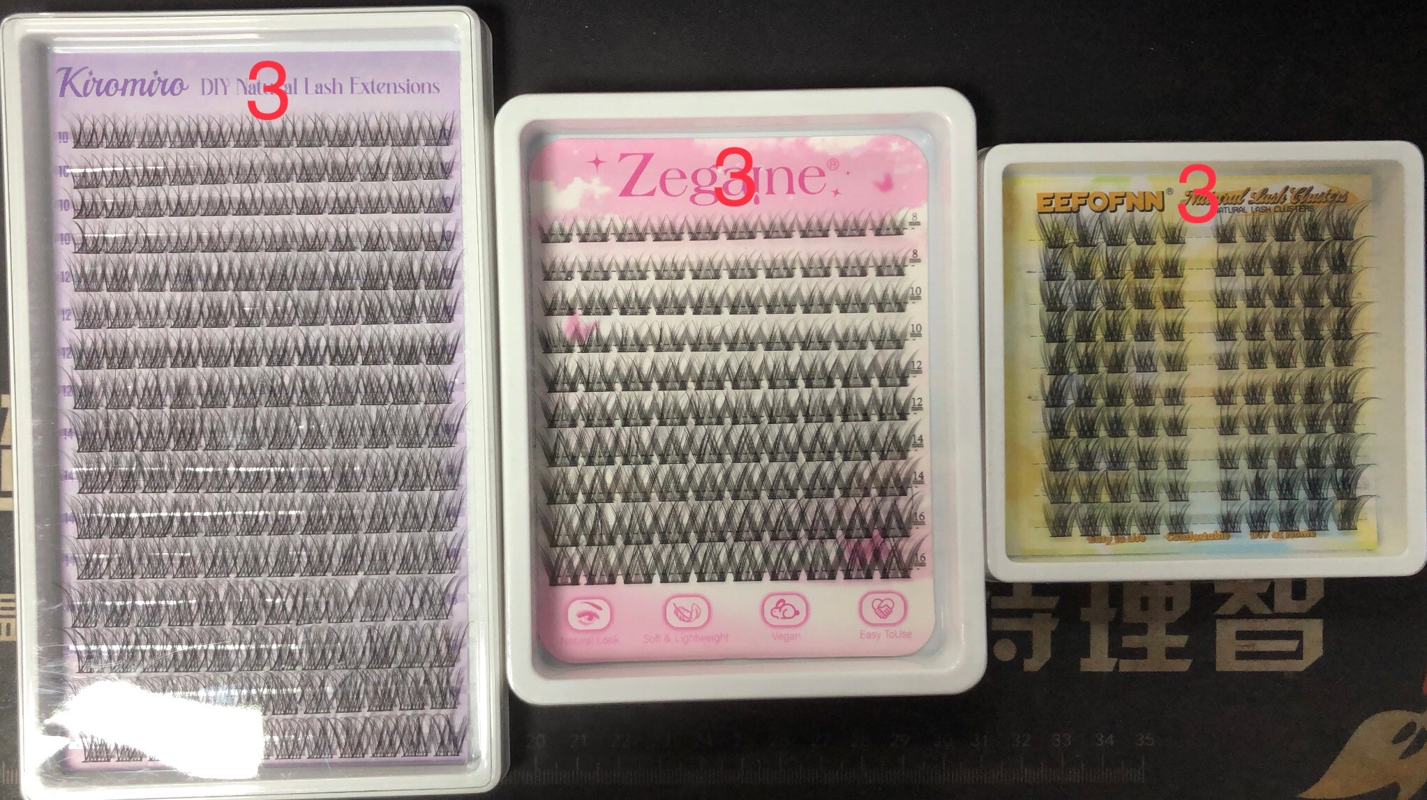 9 packs of lashes