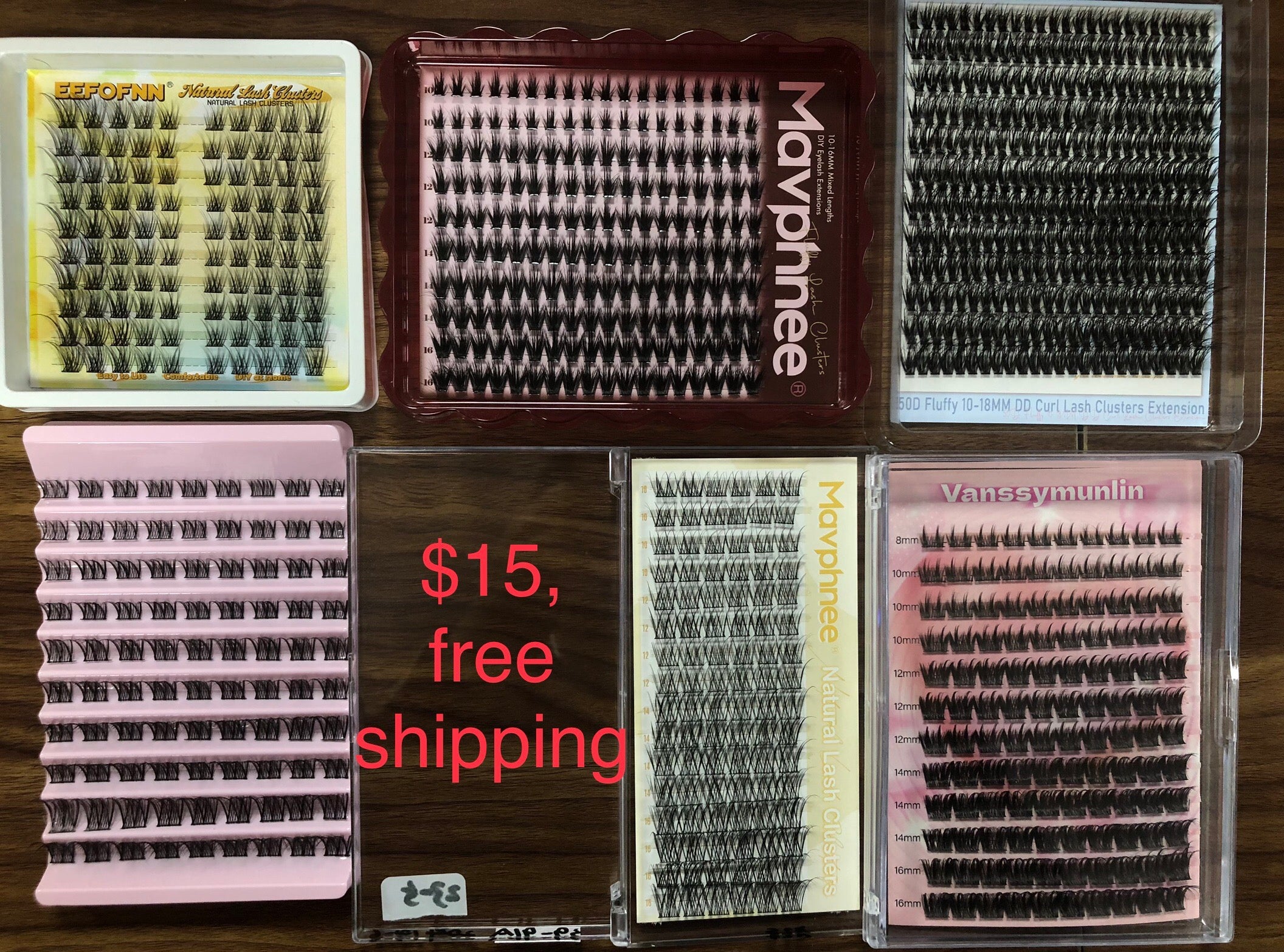$15 for 6 packs of lashes