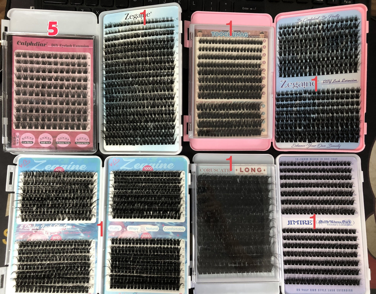 106 packs of lashes + 40 bond &amp; seal + 40 tweezers