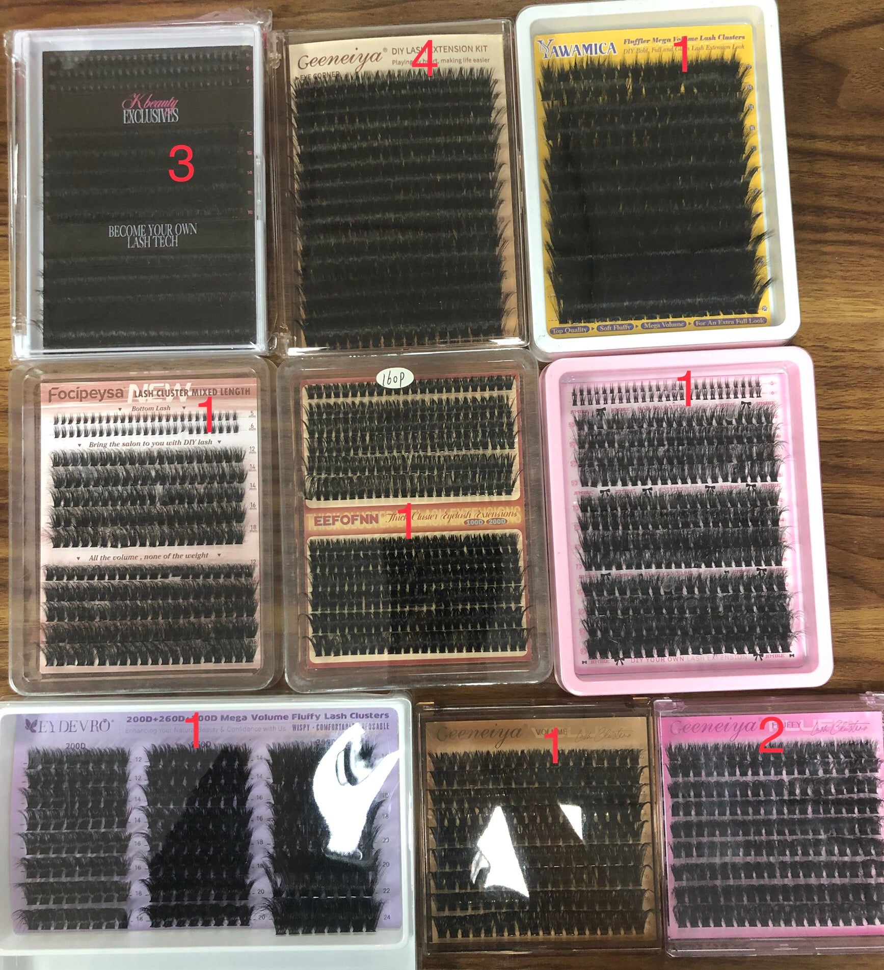 34 packs of lashes