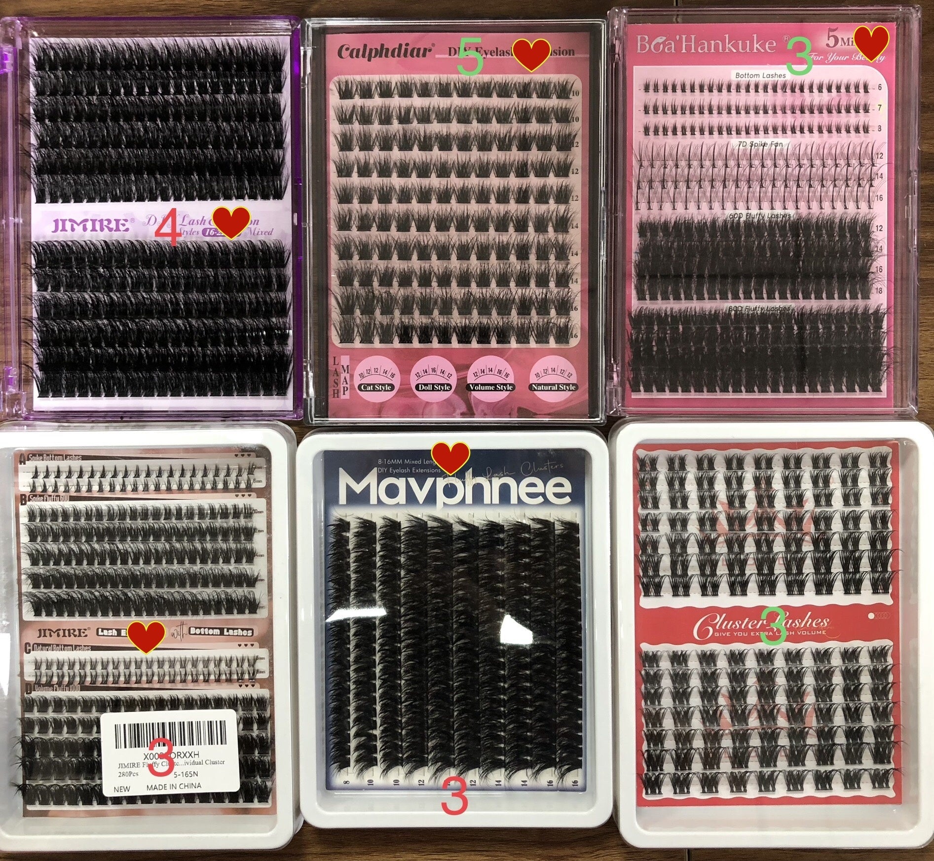 55 packs of lashes