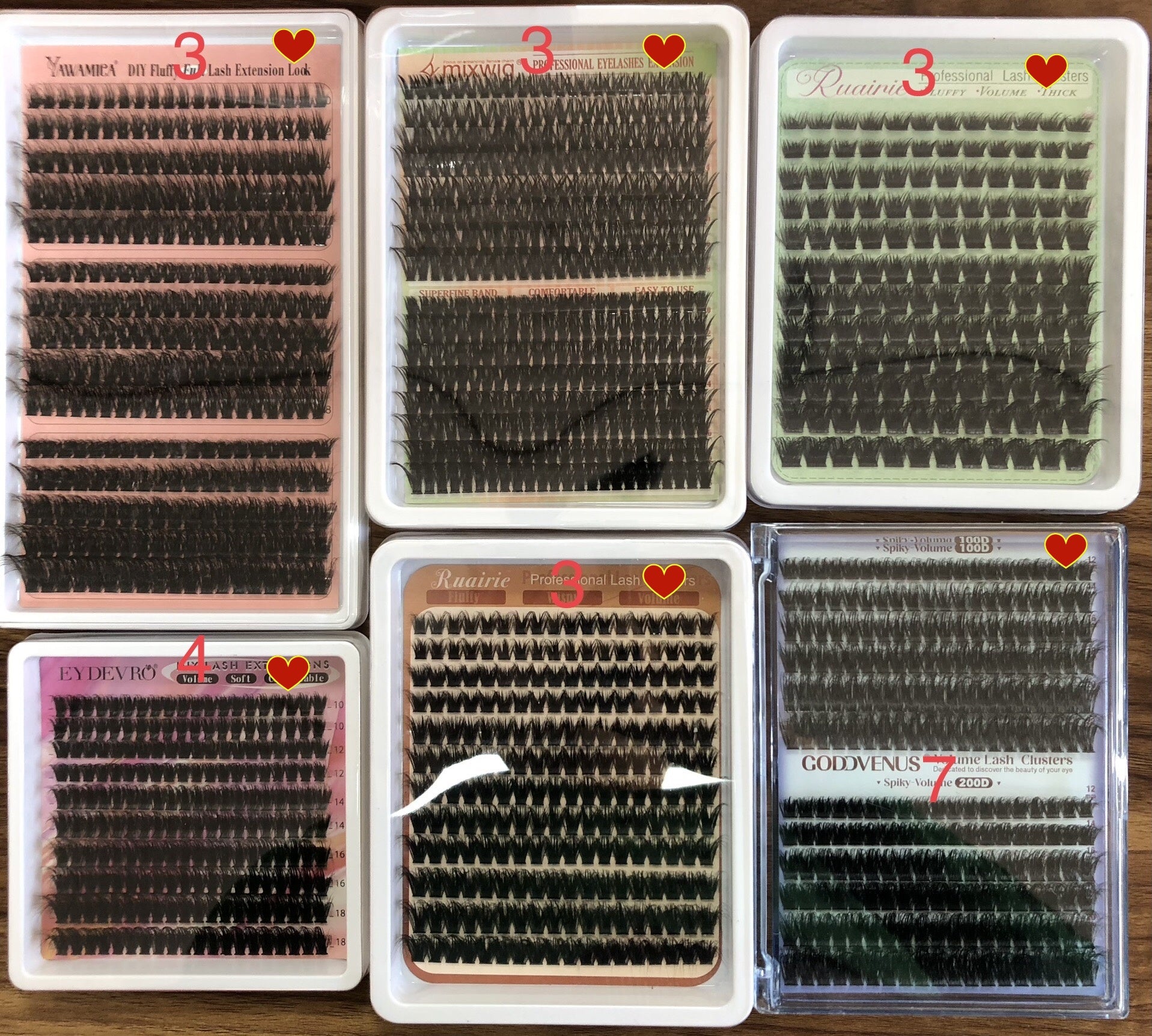 55 packs of lashes