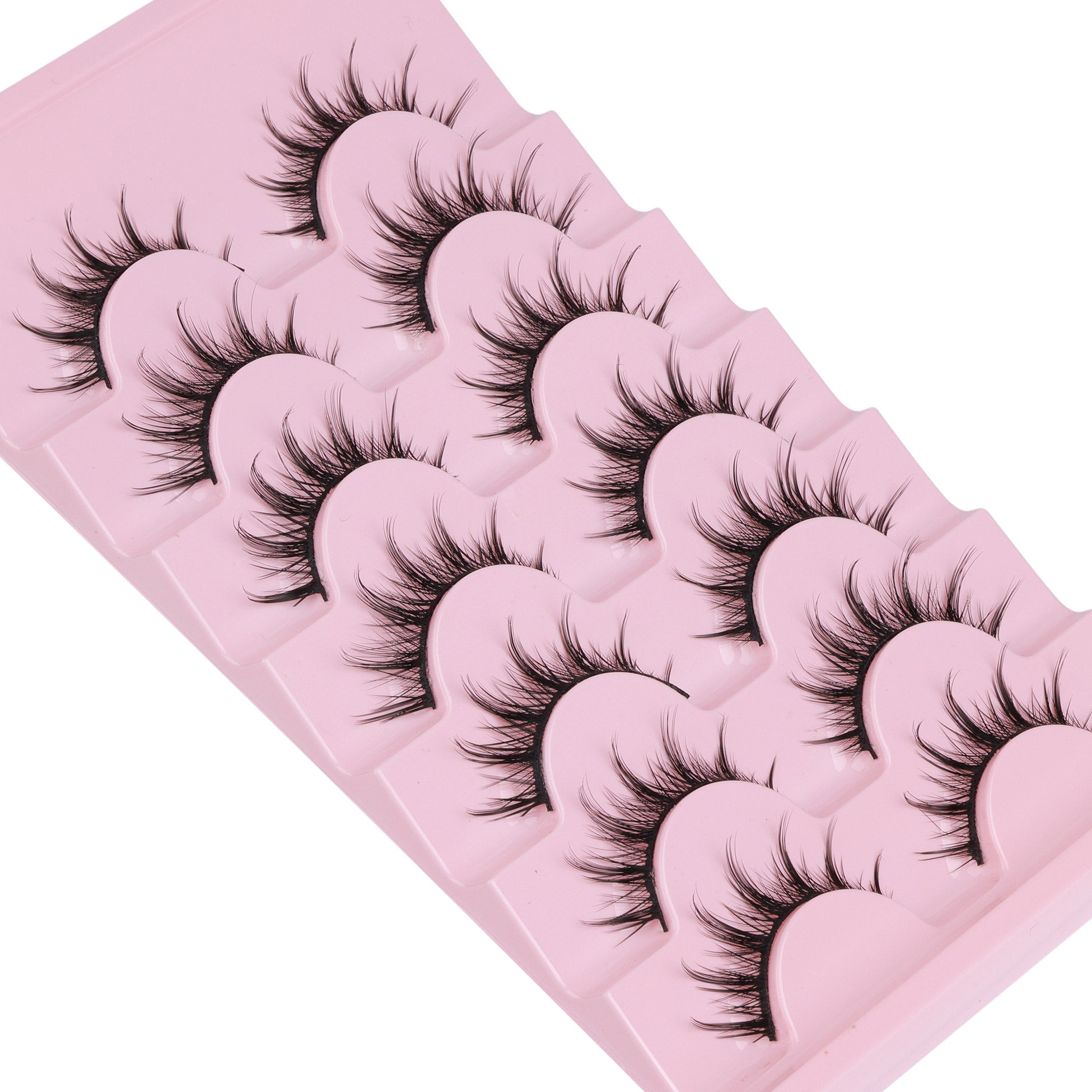 Manga Lashes Natural Look False Eyelashes Anime Lashes Mink Wispy Fluffy Spiky 3D Volume Eyelashes Pack Korean Japanese Asian Cosplay Fake Eyelashes Look Like Individual Cluster 7 Pairs