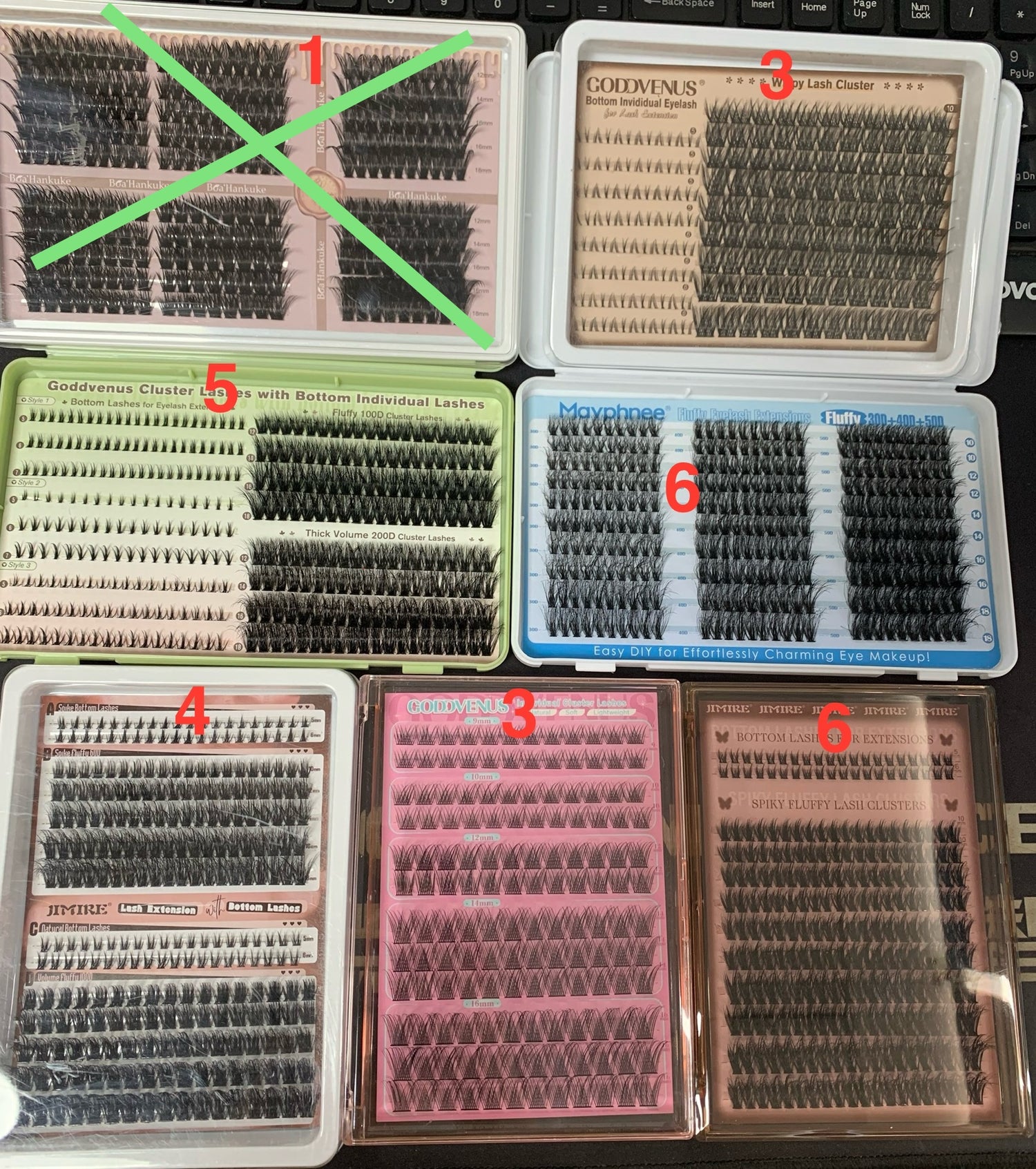 57 packs of lashes