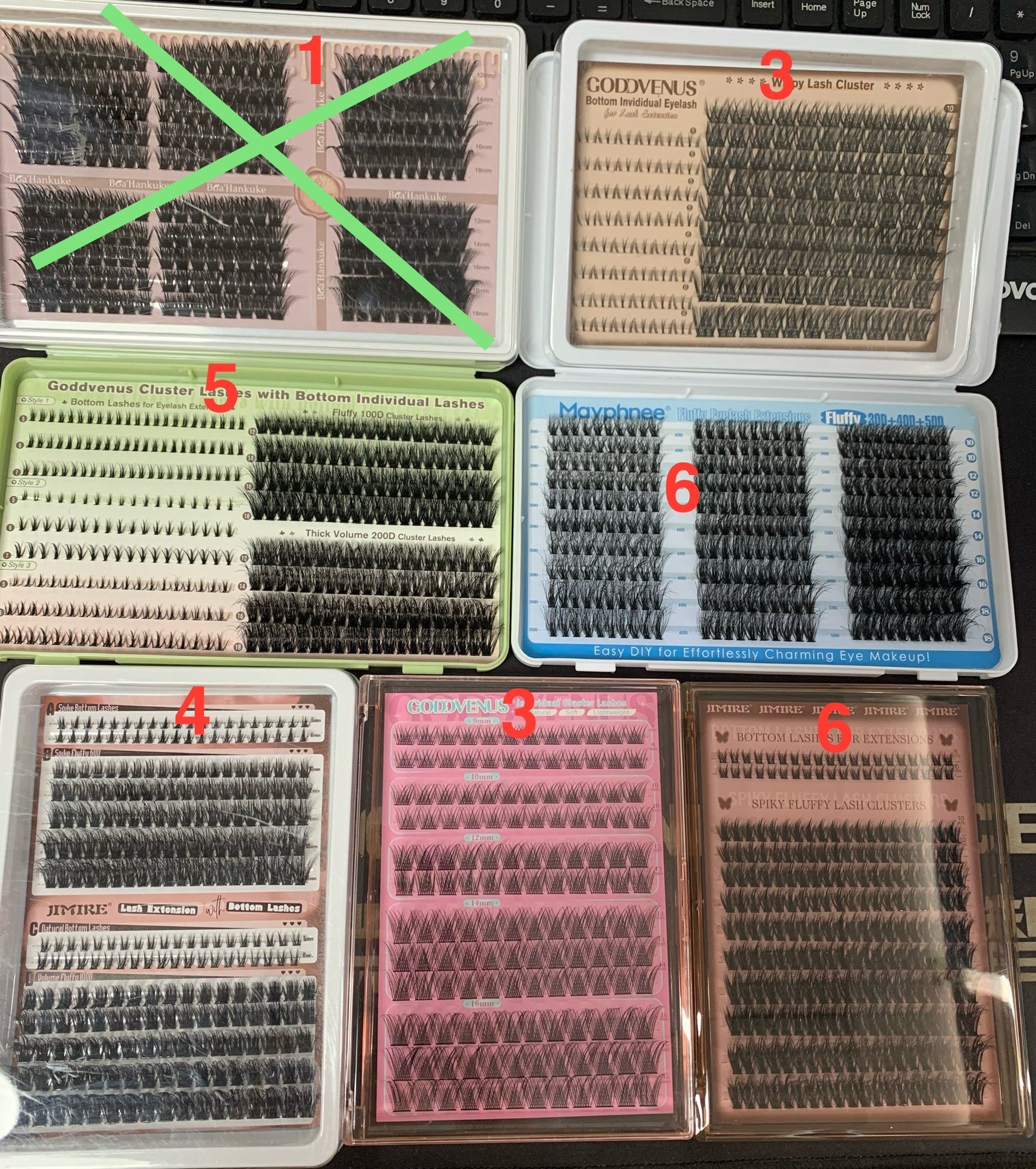 57 packs of lashes