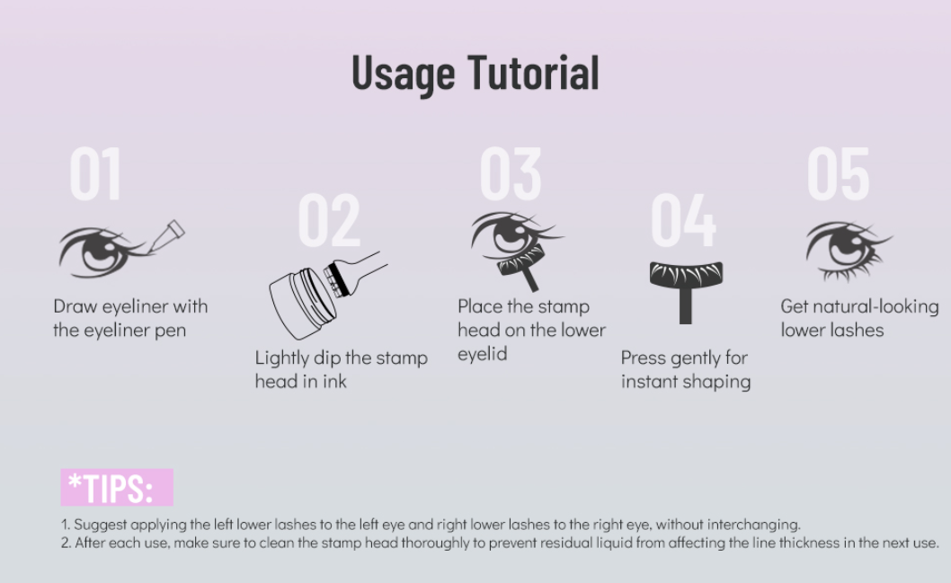 Lower lash stamp