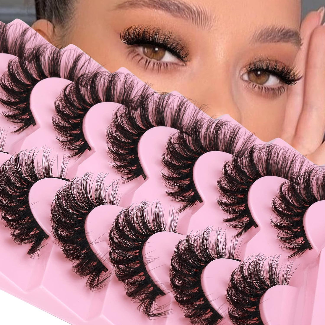 cat eye lashes wispy 6D and adhesive strips