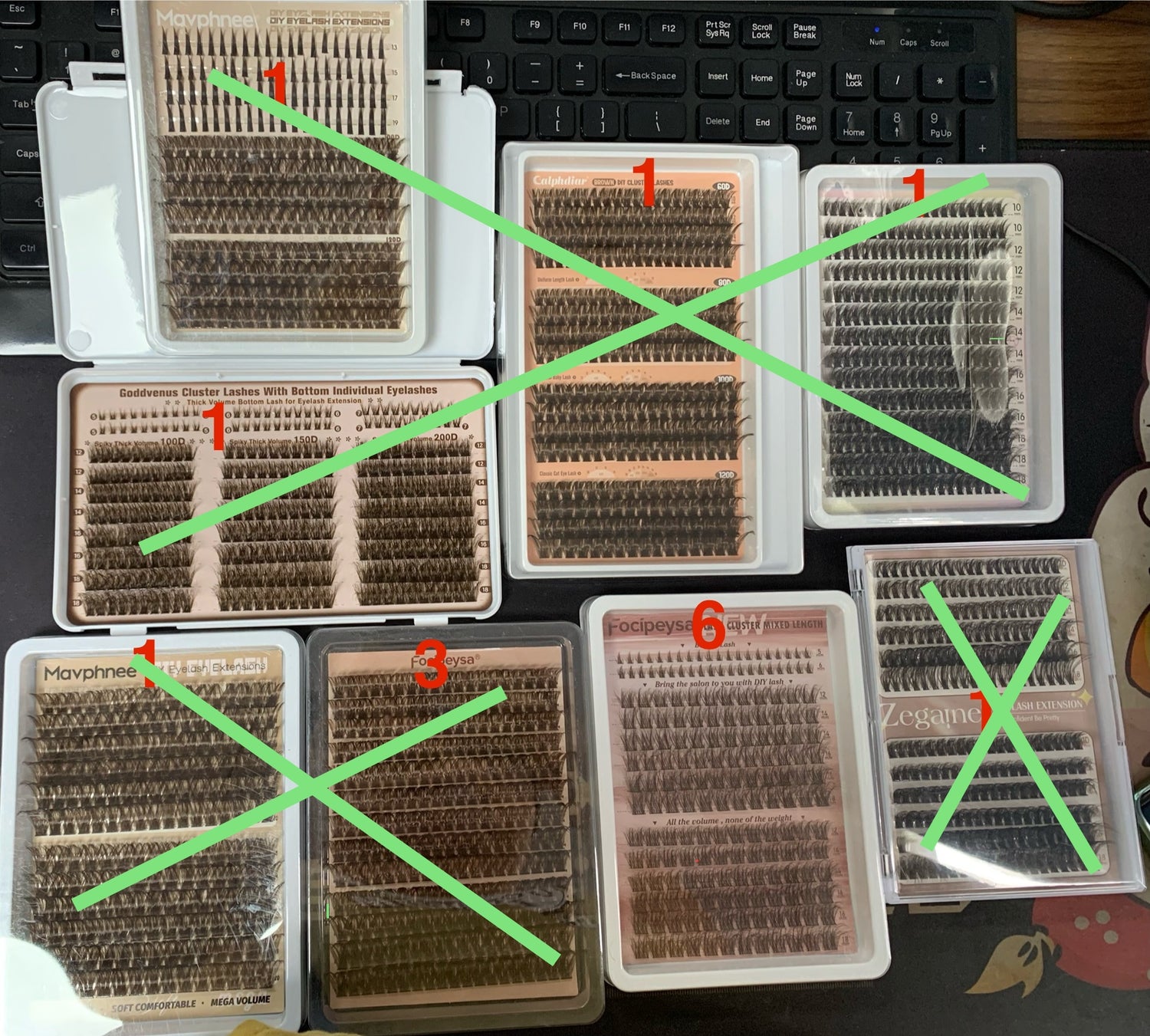 57 packs of lashes
