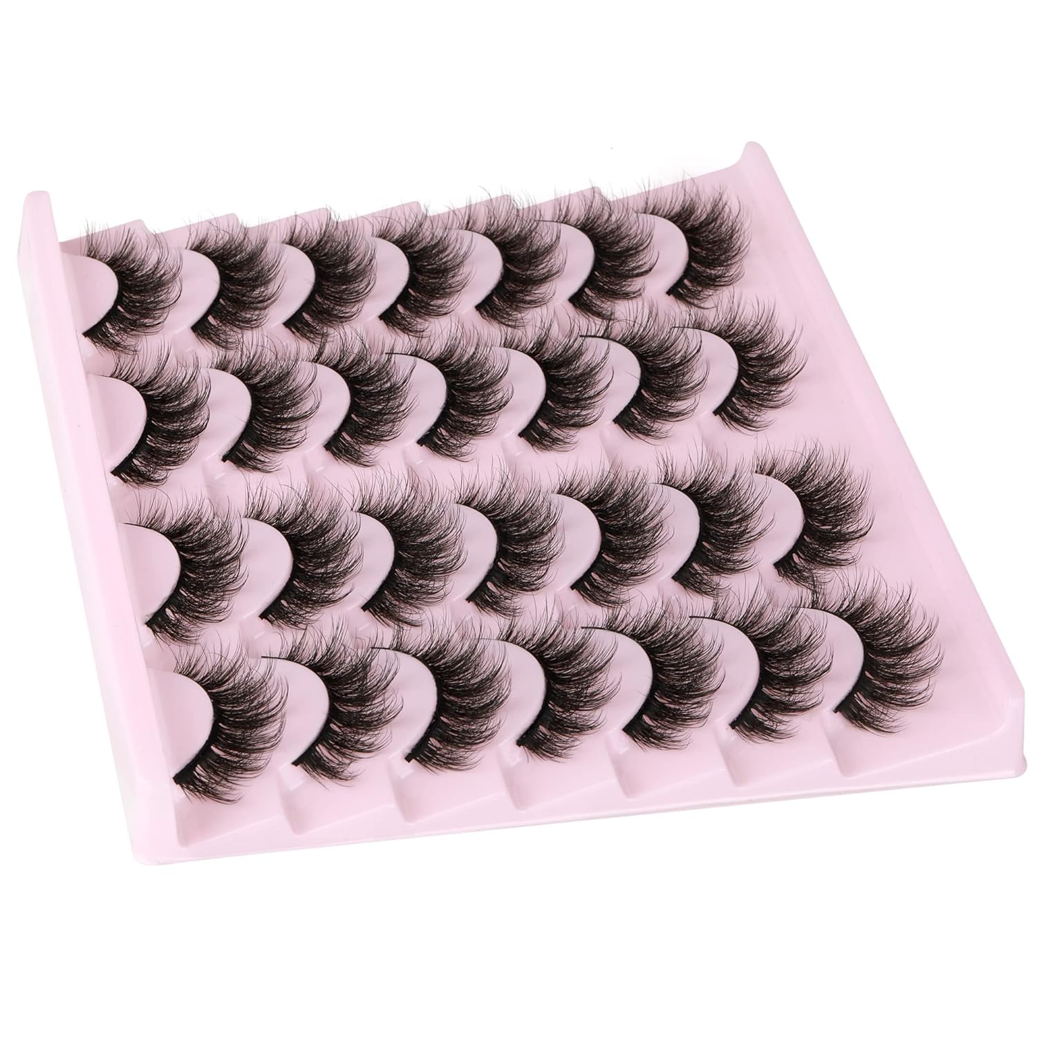 14 Pairs Wispy Mink Lashes False Eye Lashes Natural Look 5D Volume 16mm Fake Eyelashes Pack