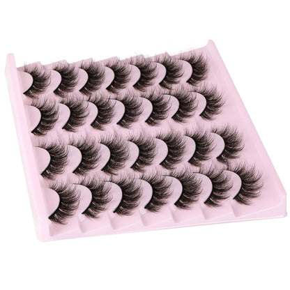 14 Pairs Wispy Mink Lashes False Eye Lashes Natural Look 5D Volume 16mm Fake Eyelashes Pack