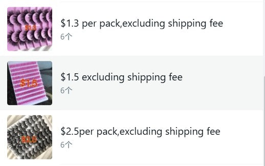 deposit  for 117 packs lashes