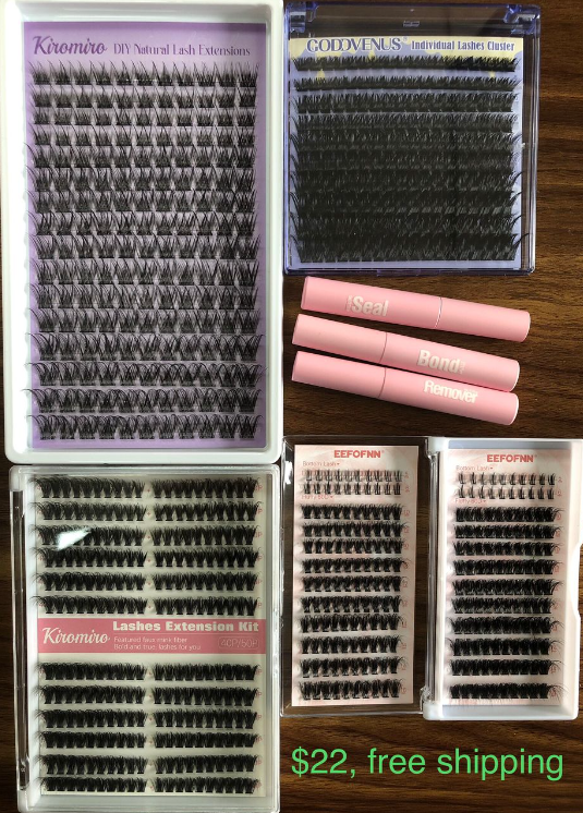 $22 for lashes and 1 bond and one seal and 1 remover