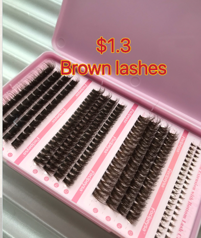 $13.20 for 4 trays brown lashes