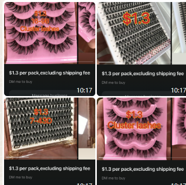 $13 for 4 packs lashes