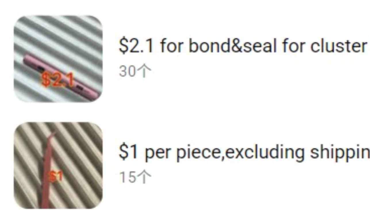 $135.1 for lashes and tweezers  and bond&amp;seal