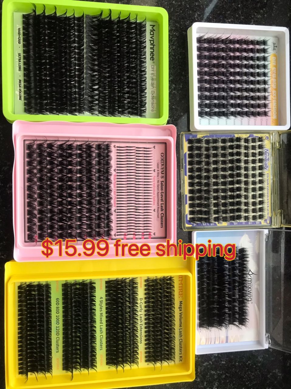 $15.99 for 6 packs lashes