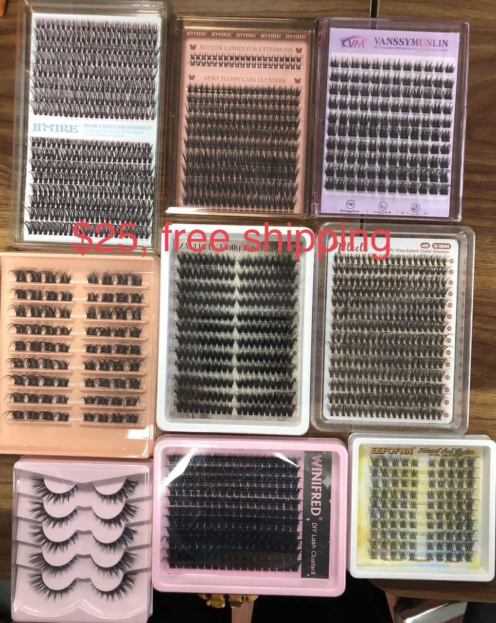 $25 for 9 packs of lashes