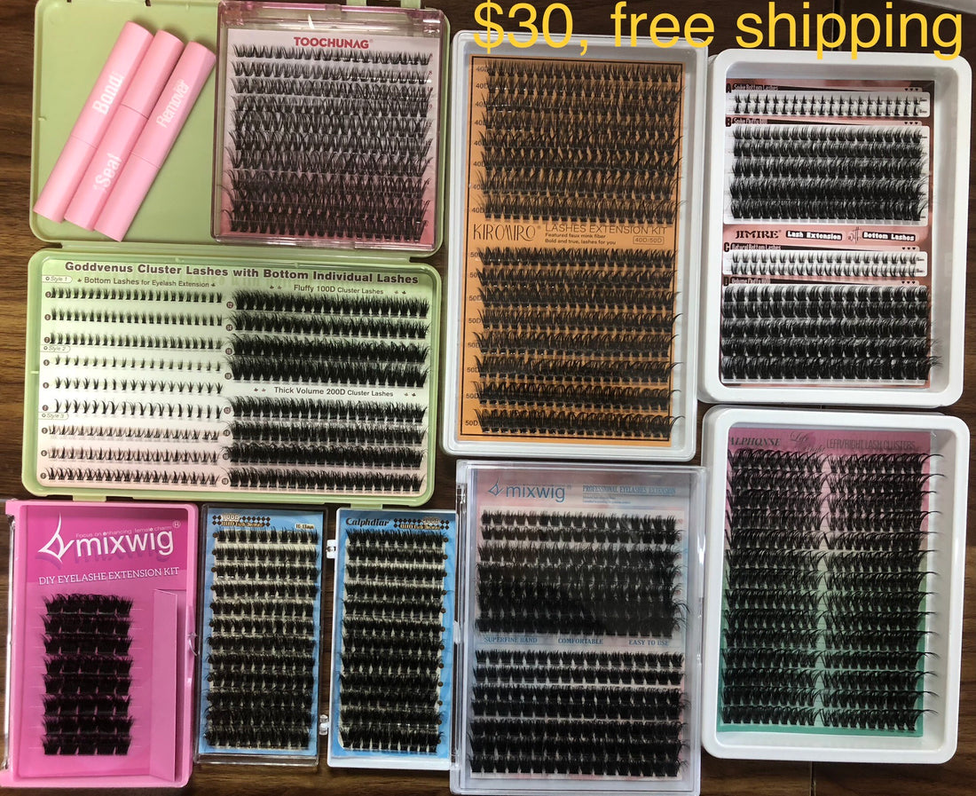 $30 for 8 packs of lashes + 1 bond + 1 seal + 1 remover